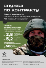 Информация о наборе на службу по контракту в войсках беспилотных систем